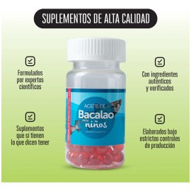 Aceite De Bacalao Para Nios - 30 Cpsulas Sin Sabor