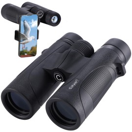 12x42 HD Adult Binoculars: Compact, Lightweight for Bird Watching, Travel, Sports, Concerts, Wildlife, Hiking, Hunting + Phone Adapter