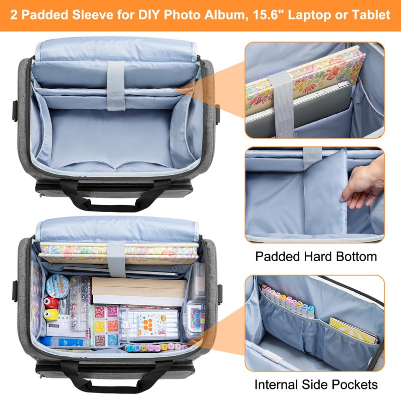 Trunab Rolling Scrapbook Tote Craft Organizers and Storage with Wheels,