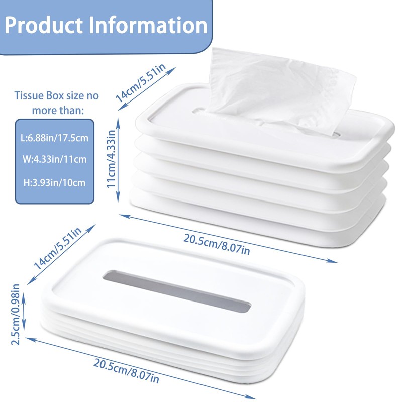 Realand Silicone Foldable Tissue Box Cover- Cute Tissue Box Holder