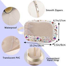 ENSIANTH Beauty Inspired -Belle Princess Clear Makeup Bag A Tale as Old as Time Cartoon Toiletry Bag Fairy Tale Lover Gift (CA Dreamy Clear)