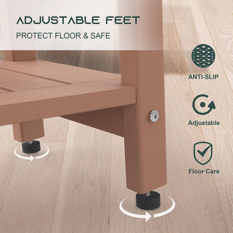 Waterproof HDPE Shower Bench, Brown