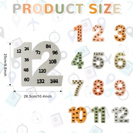 Math Multiple Posters from 1 to 12, Boho Number Learning Poster, Chart Fact Posters, Multiplication Counting Numbers Times Table Chart for Wall Classroom Home Leaning(Style 3)