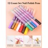 EBANKU 12 Colors 3D Nail Art Pens, Fine Tips 0.5