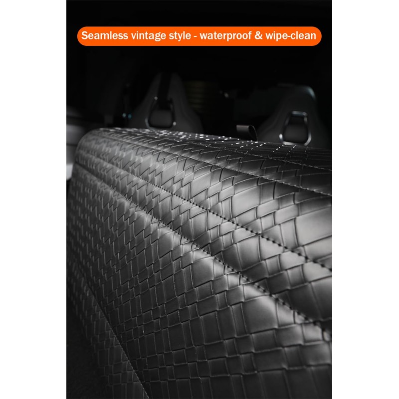 POKSRI Trunk Organizer for suv car storage organizer,Leather Storage Box