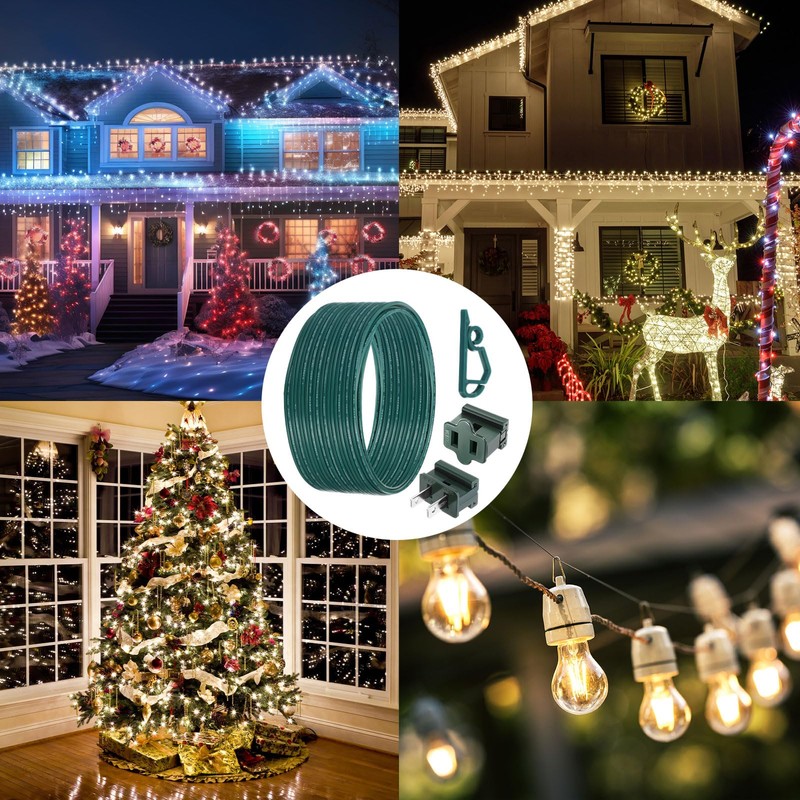 Yoojahow 109 Pcs SPT-2 50ft Christmas Electrical Wire with Female