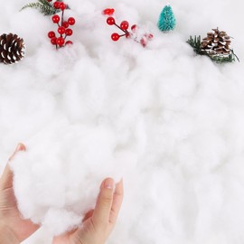 CCINEE Christmas Fake Snow Decor, Artificial Snow Cotton Snow Fluffy Snow Blankets for Christmas Craft Village Supply,200G