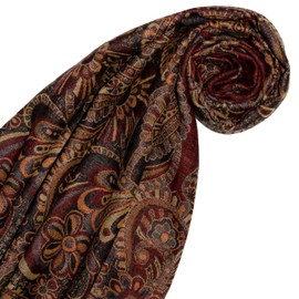 Lorenzo Cana – Luxury Soft Wool Scarf Made from Merino – Lamb Paisley Pattern Multicoloured 35 x 160 cm Wool Scarf Wool Scarf Women's Women's Scarf -