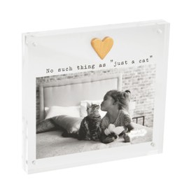 Mud Pie 4X6 Acrylic Heart Cat Frame; 6 1/2" X 7"