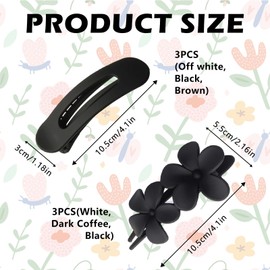 6pcs Flat Hair Claw Clips, Duckbill Hair Clips, Strong Hold No Slip Matte Claw Clips Suitable for Fine Curly Hair, Curved Design, Suitable for Lying Down and Driving