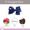 4 Inch Grosgrain Hair Bow for Girls - Navy