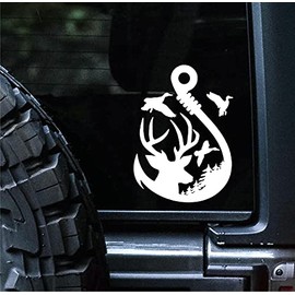 Sunset Graphics & Decals Land, Air & Sea Decal Vinyl Car Sticker Fishing Hunting | Cars Trucks Vans Walls Laptop | White | 7 inches | SGD000246