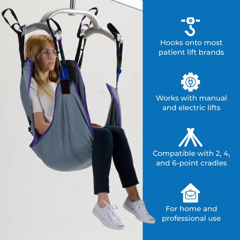 Patient Aid Full Body Solid Fabric Lift Sling - Soft