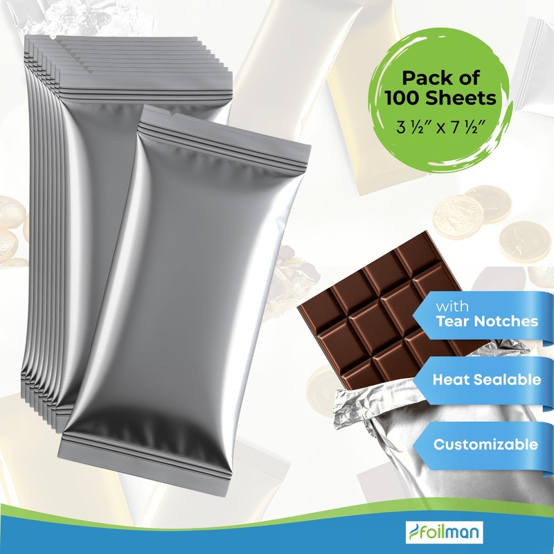 Foilman - Heat Seal Bags (Metallized) For Chocolate Bar Wrapping