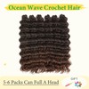 Ocean Wave Crochet Hair 24inch 3Packs，Beach Curl Crochet Hair Wet
