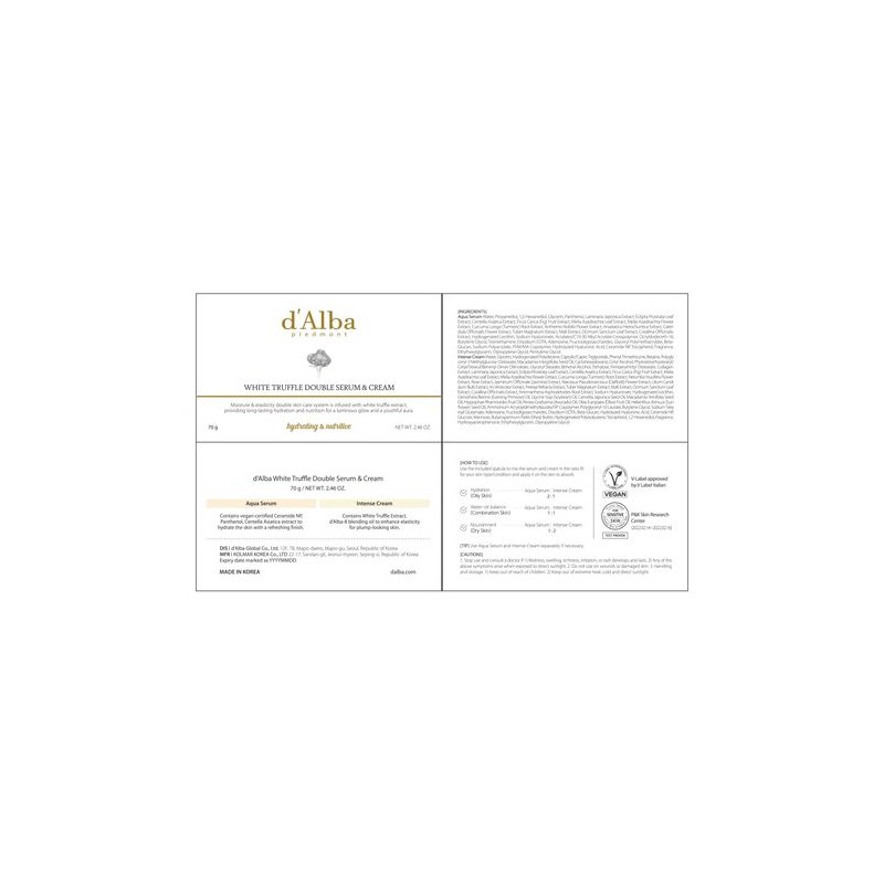 d'Alba [d'Alba]White Truffle Double Serum & Cream 70g