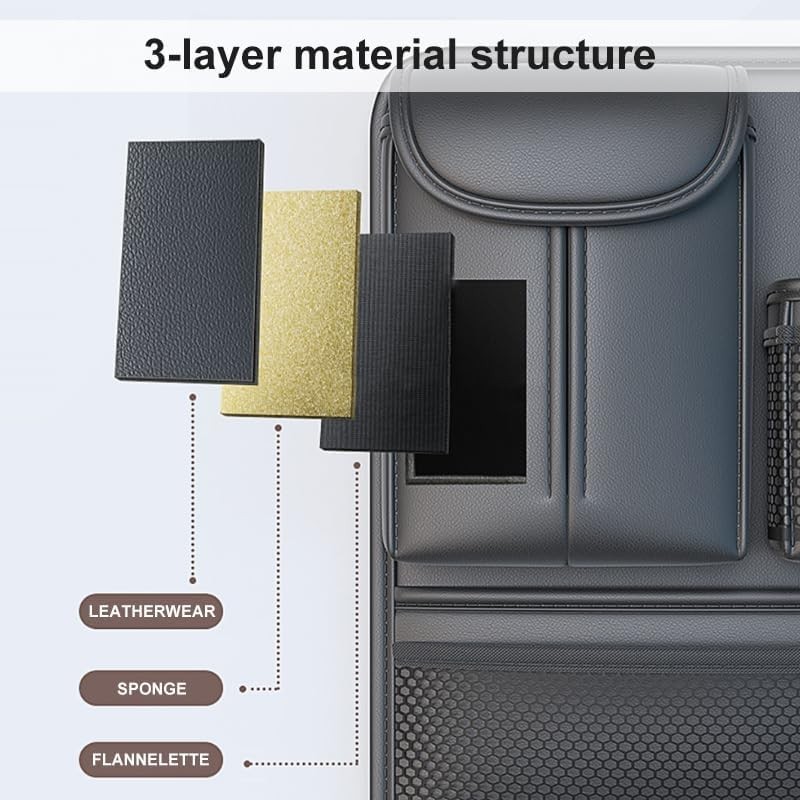 COMFYPART Car Seat Back Organizer Leather Car Seat Storage with