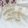 Mehayi 4 PCS Large Pearl Hair Claw Clips for Women