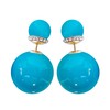Navachi 18k Gold Plated Double Sided Blue Faux Pearl Beads