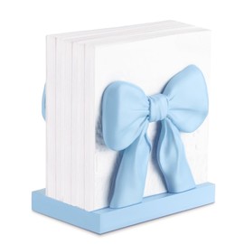 Chunful Blue Bow Napkin Holder Cute Kitchen Napkin Holder for Table Standing Paper Storage for Table Countertop Coquette Bow Gifts for Women Kitchen Dining Picnic