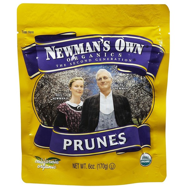 Newman's Own Organics Organics California Prunes Pouches, 6 oz, 2 pk