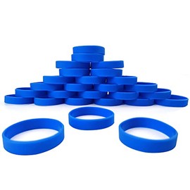 LVNRIDS 100 PCS Silicone Bracelets Wristbands for kid, Sports Rubber Elastic Wristband Bracelet for Party Decorations Favors Set Pack Blue