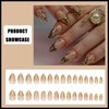 LUXRYNTH 24Pcs Short Almond Press On Nails with 3D Gothic