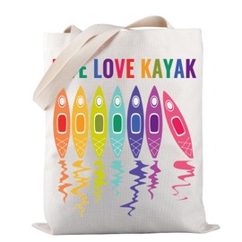 PWHAOO Kayaking Tote Bag Live Love Kayak Tote Bag Canoeing Tote Bag Paddling Sport Tote Bag Kayaking Lover Gift, Live Love Kayak Tote