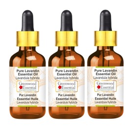 Greenwood Essential Pure Lavandin Essential Oil (Lavandula hybrida) with Glass Dropper Steam Distilled 100ml X 3 (10 oz)