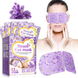 Máscara de Ojos de Vapor,12 Paquetes Máscara de Dormir Desechable de Antifaz para Dormir,Aliviar la Tensión Ocular, Ojeras, Bolsas para los Ojos,...  