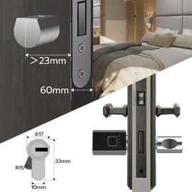 Electronic Door Lock 60 mm (30/30) with Key Fingerprint Bluetooth App Remote Authorisation - Suitable for Doors Most EU - Door Locks DIY Assembly Supports iOS Watch