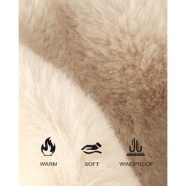 Zylioo XXL Faux Fur Bucket Hat,Oversize Fluffy Warm Travel Hat,Large Plush Fuzzy Hat for Big Heads,Warm Snow Hats