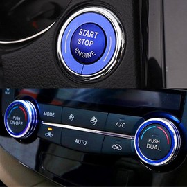 Tosmisy X-TRAIL X-TRAIL T32 Engine Start Button Decoration Ring Air Conditioner Adjustment Switch Knob Metal Decorative Ring Dedicated Design Custom Dress Up Scratch Resistant Aluminum Alloy Easy