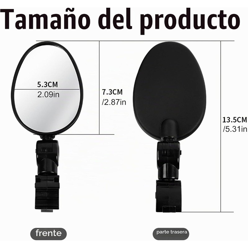 Espejos retrovisores para bicicleta de 360 grados, 2 unidades