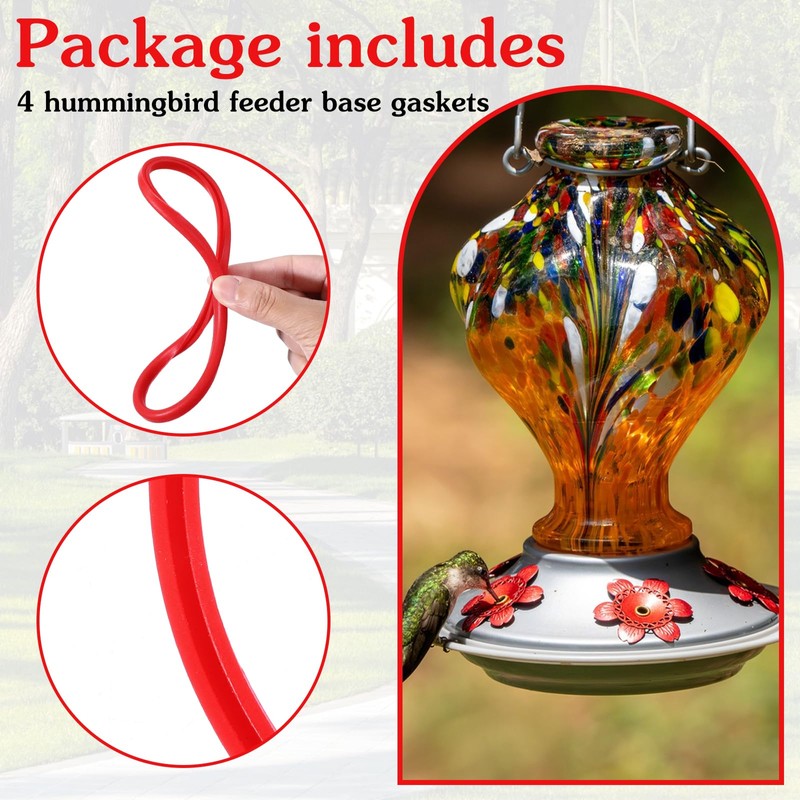 4 Pack Hummingbird Feeder Base Seal Ring, Hummingbird Feeder Replacement