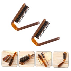 Ipetboom 2pcs Folding Hair Brush Comb Travel-friendly Bristle Hairbrush for Detangling Compact Pocket Design for Men Women for Go Styling