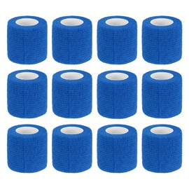 uxcell 12 Rolls Adhesive Elastic Tape Elastic Bandage,2" x 5 Yards Sports Elastic Wrap Flexible Stretch Athletic Wrist Tape for Tennis Racquet Grip Sports Knee Ankle,Blue