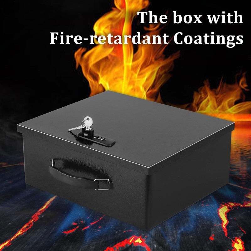 Dalmbox Portable Metal Safe Box with Dual Combination and Key
