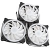3Pcs Computer Chassis Cooling Fan Mute 6‑Pin Dual RGB Lights
