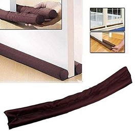 2 Pack Double Sided Door Draft Excluder Draught Insulator Strip Foam Seal Fits to Bottom of Door Under Door Draft Stopper for Doors & Windows 90cm Long