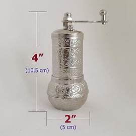 Molinillo de pimienta, molinillo de especias manual, molinillo de hierbas, molinillo de pimienta, molinillo de frijoles de café (plata)