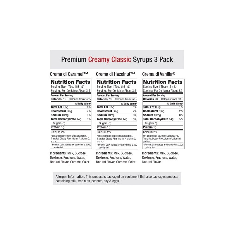 Amoretti Premium Syrups Creamy Classic 3 Pack (50ml)