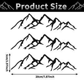 TOMALL 3pcs Snow Mountian Vinyl Stickers for Car Window Bumper Trunk Universal Waterproof Mountains Graphic Decals Decoration for Vehicles Truck SUV Truck Off-Road Laptop Door (Black-3pcs Small)