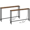HOOBRO 2 Pack 5.9" Narrow Console Sofa Table with Power