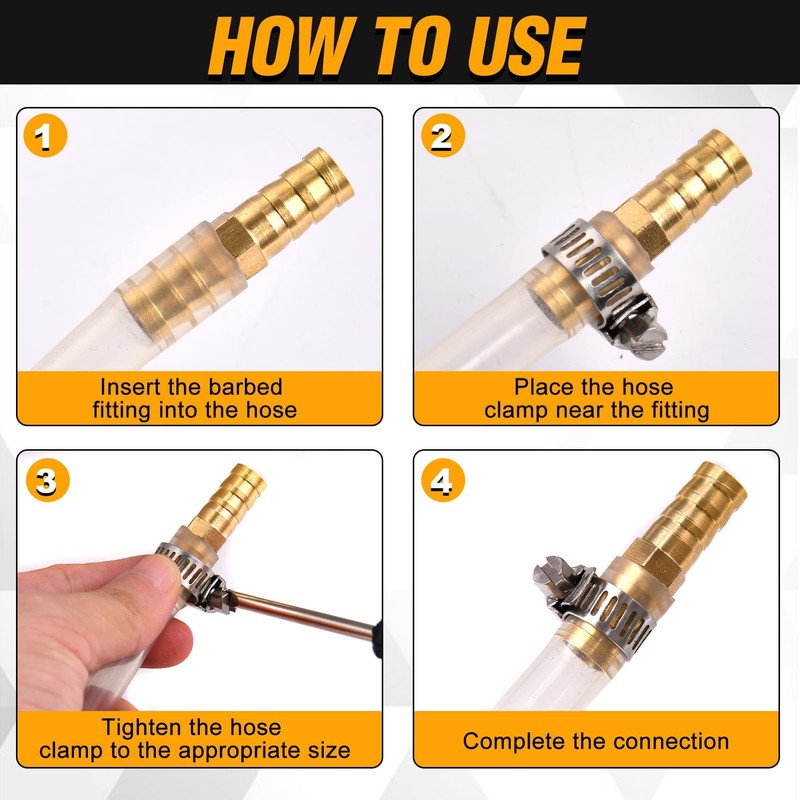 SPEEDWOX 18pcs Barb Splicer Mender Hose Connector Brass Barb Splicer