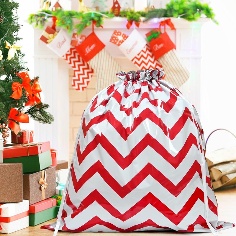 QRTDXP 96 * 88cm Gift Drawstring Bag，Extra Large Red and