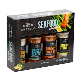 The Spice Lab Seafood Seasoning Set - Smoky Maple, Shrimp Boil, Spicy Seafood and Lemon Pepper - Gift Kit - All Around Cooking & Air Fryers - Gift for Men or Gift for Dad – Made in the USA