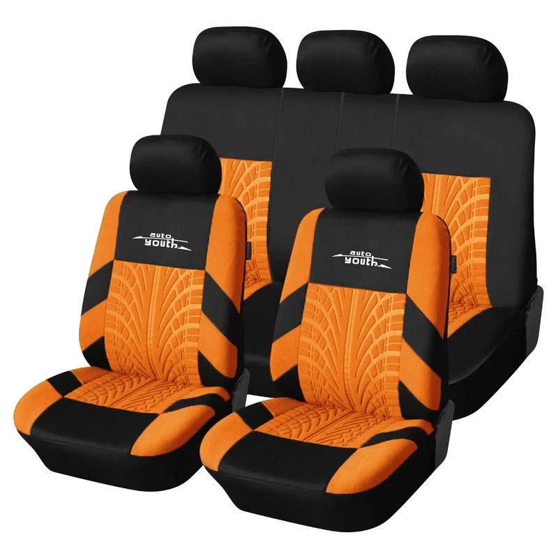 5 Seat Red Universal Classic Car Seat Covers Set with
