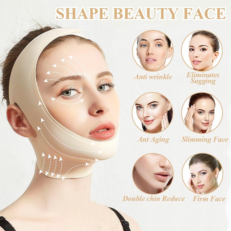 XBFOCNH V Face Masks, Reusable V-Line Mask, for Double Chin