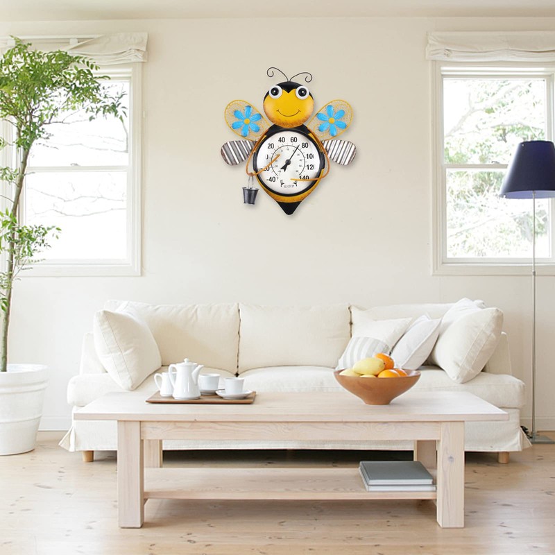 MUMTOP Indoor Outdoor Thermometer, Bees Large Number Wall Mounted Thermometer